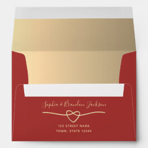 Red Wedding Return Address 5x7 Envelope
