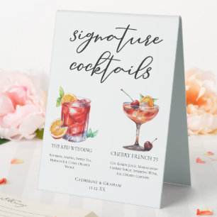 Red Wedding Signature Cocktails Menu