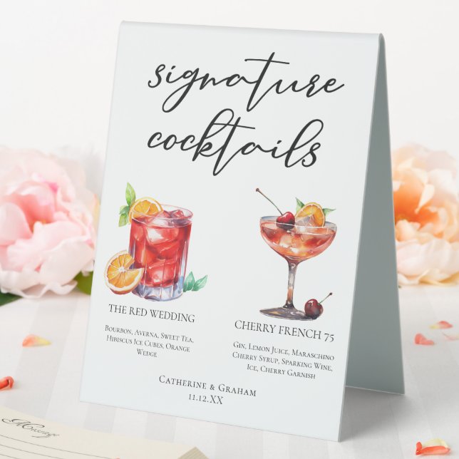 Red Wedding Signature Cocktails Menu (In SItu (Wedding))
