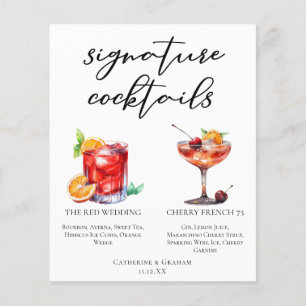 Red Wedding Signature Cocktails Menu