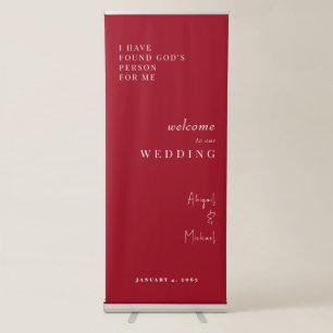 Red Wedding Simple Retractable Banner