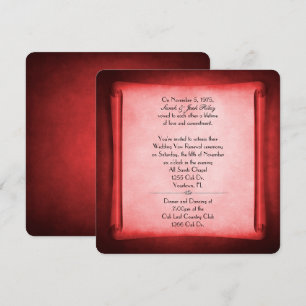 Red Wedding Vow Renewal Scroll Invitation