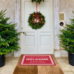 Red Welcome Carol Singers Funny Christmas Doormat<br><div class="desc">Fun and festive door mat to welcome the carol singers and any guests you'll have over the holiday season. Add the Christmas carol that you'd like them to sing for you.  And don't let them in until they've sung a complete verse!</div>