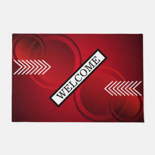 RED WELCOME DOORMAT