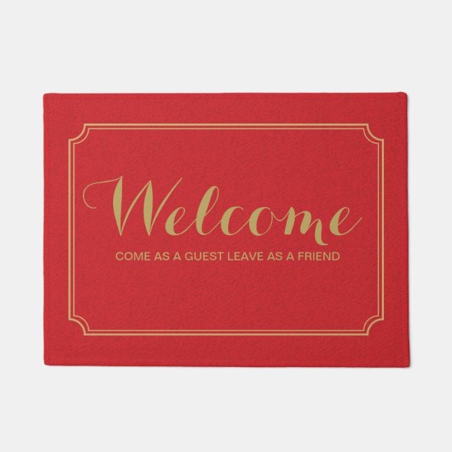 Red welcome doormat (Front)