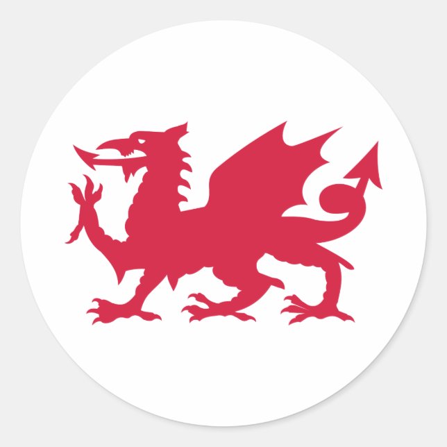 Red Welsh Dragon Classic Round Sticker (Front)