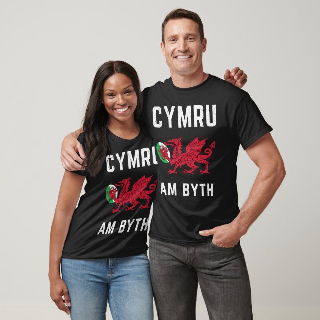 Red Welsh Dragon Cymru Roots Rugby Fan Wales Flag T-Shirt (Unisex)