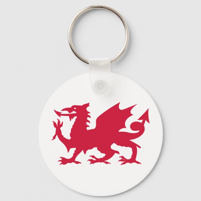 Red Welsh Dragon Key Ring (Front)