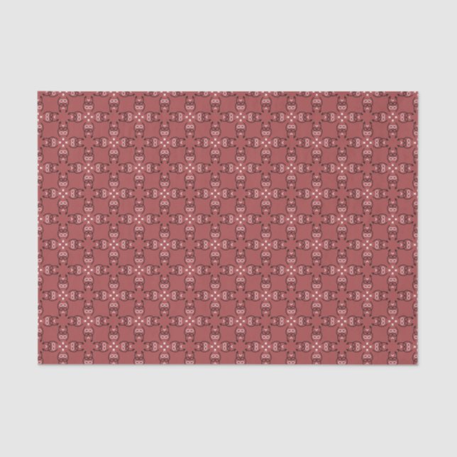 Red Western Brand Inspired Bold Retro Cowboy Tissue Paper (Front)