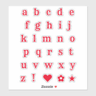 Red Western Letters   Monogram Alphabet Stickers