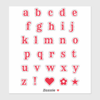 Red Western Letters | Monogram Alphabet Stickers