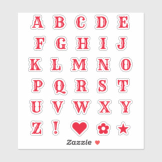 Red Western Theme Letters Font Alphabet Monogram