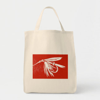 "Red Wet Fly" Trout Wet Fly Grocery Tote Bag