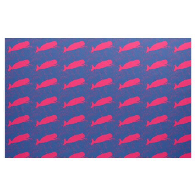 red whales on blue fabric (Fat Quarter)