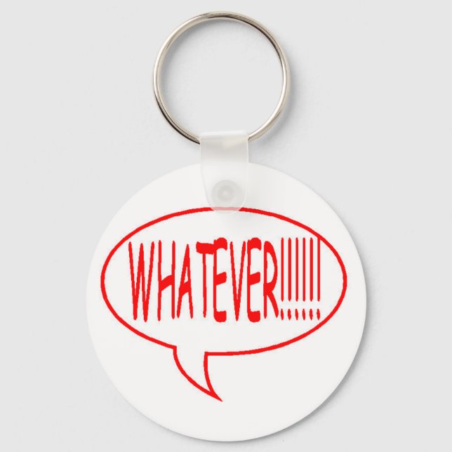Red Whatever Speech Bubble Key Ring (Front)