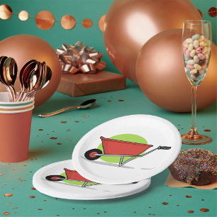 Red Wheelbarrow Garden Cart Paper Plate