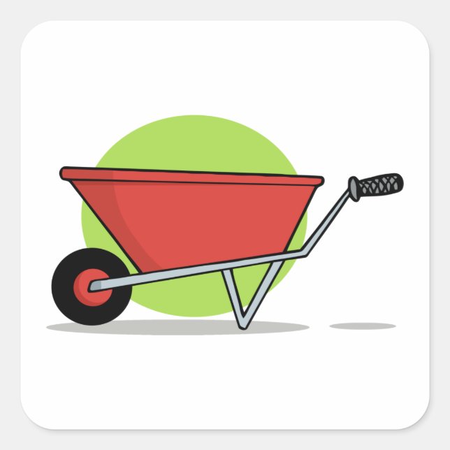 Red Wheelbarrow Garden Cart Square Sticker (Front)
