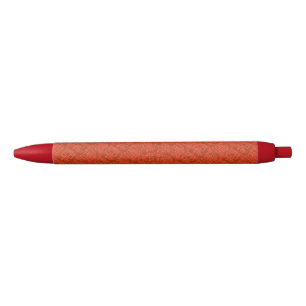 Red Whimsical Abstract Geometric Blue Ink Pen