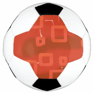 Red Whimsical Big Geometric Abstract Football