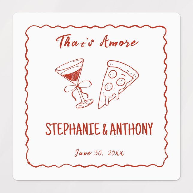 Red Whimsical Frame That's Amore Italian Wedding (Design 1)