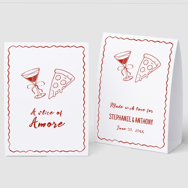 Red Whimsical Frame That's Amore Italian Wedding (Front/Back)