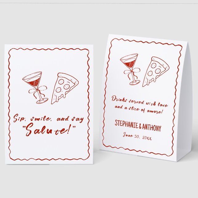 Red Whimsical Frame That's Amore Italian Wedding (Front/Back)