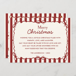 Red Whimsical Hand Drawn Doodle Christmas Photo Holiday Card