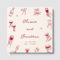 Red Whimsical Hand Drawn Wedding