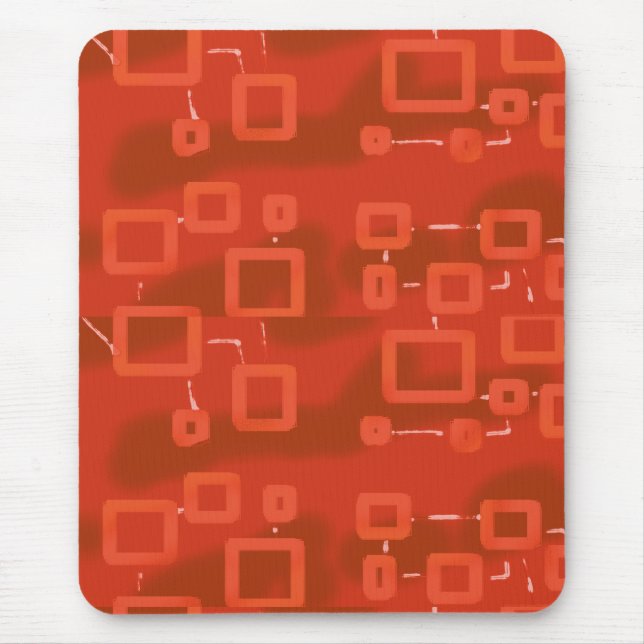 Red Whimsical Modern Abstract Mouse Mat (Front)