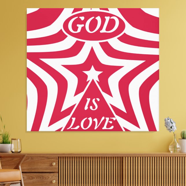 Red Whirl Pattern Canvas Print: Intricate Art Print (Insitu(LivingRoom))