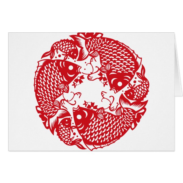 Red Whirling Koi Carp Fish Group (Front Horizontal)