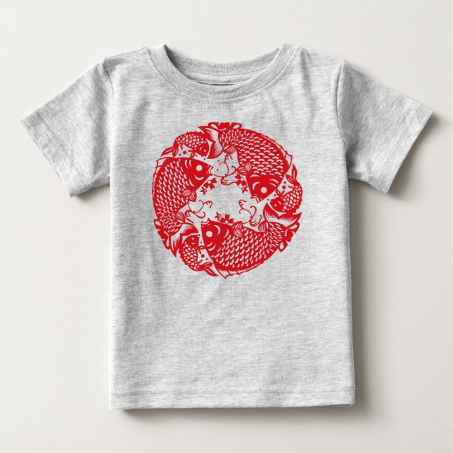 Red Whirling Koi Carp Fish Group Toddler Tee (Front)
