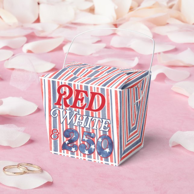 Red White & 250 Favour Box (Wedding)