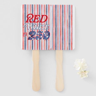 Red White & 250 Hand Fan