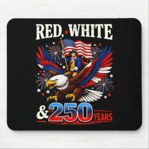 Red White 250 Years Birthday USA for Men Women 4th Mouse Mat
