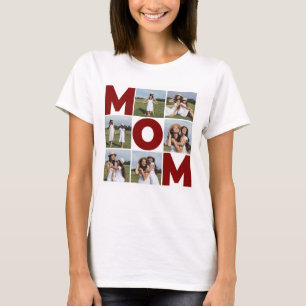 Red & White 6 Photo Collage Mum Women's T-Shirt