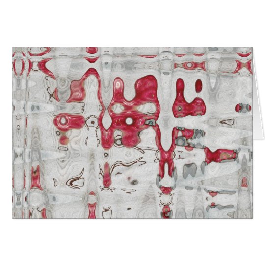 Red & White Abstract Note Card