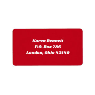 Red & White Address Labels