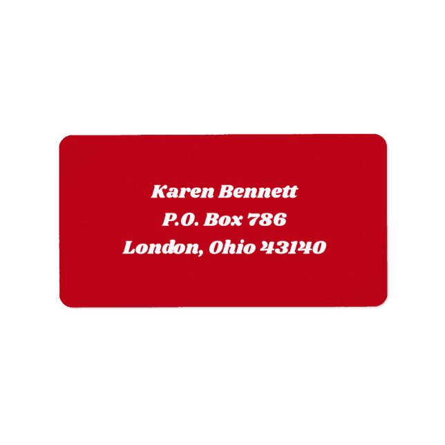 Red & White Address Labels (Front)