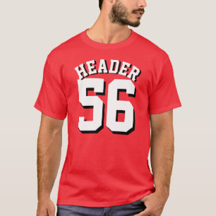 Red & White Adults Sports Jersey Design T-Shirt
