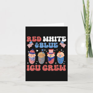 Red White & Blue Nicu Crew Groovy Red White Bl Card