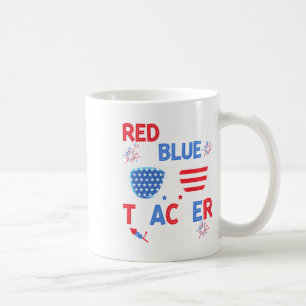 Red White & Blue Teacher Crew 4th Of July Sung Coffee Mug