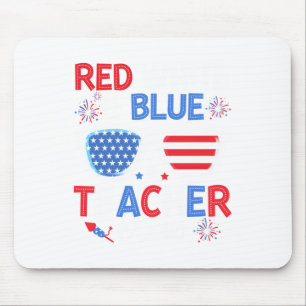 Red White & Blue Teacher Crew 4th Of July Sung Mouse Mat