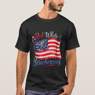 Red White &amp; Blueberries Coquette Flag Bow Men  T-Shirt