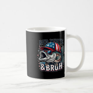 Red White & Bruh 4th Of July Fishing Bro Coffee Mug