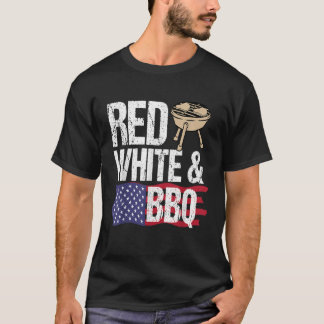 Red White And BBQ 4th Of July American Flag 4th Of T-Shirt