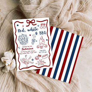 Red, White, and BBQ Party Invitation