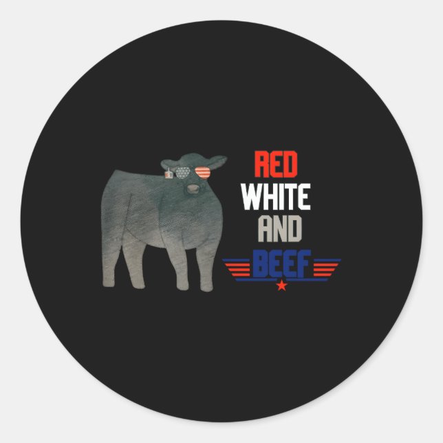 Red White And Beef Classic Round Sticker (Front)