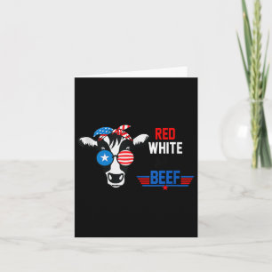 Red White And Beef Vintage Usa Flag 4th Of July Fu Card
