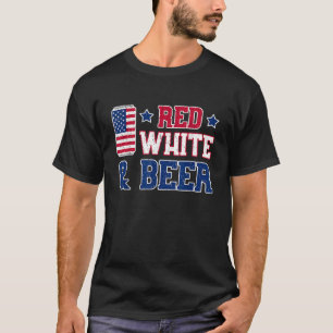 Red White And Beer USA 4th of July Drinking Gift T-Shirt